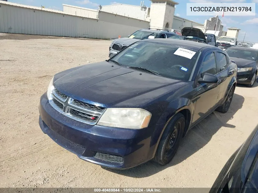 2014 Dodge Avenger Se VIN: 1C3CDZAB7EN219784 Lot: 40489844