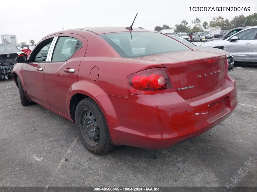 2014 Dodge Avenger Se VIN: 1C3CDZAB3EN200469 Lot: 40508845