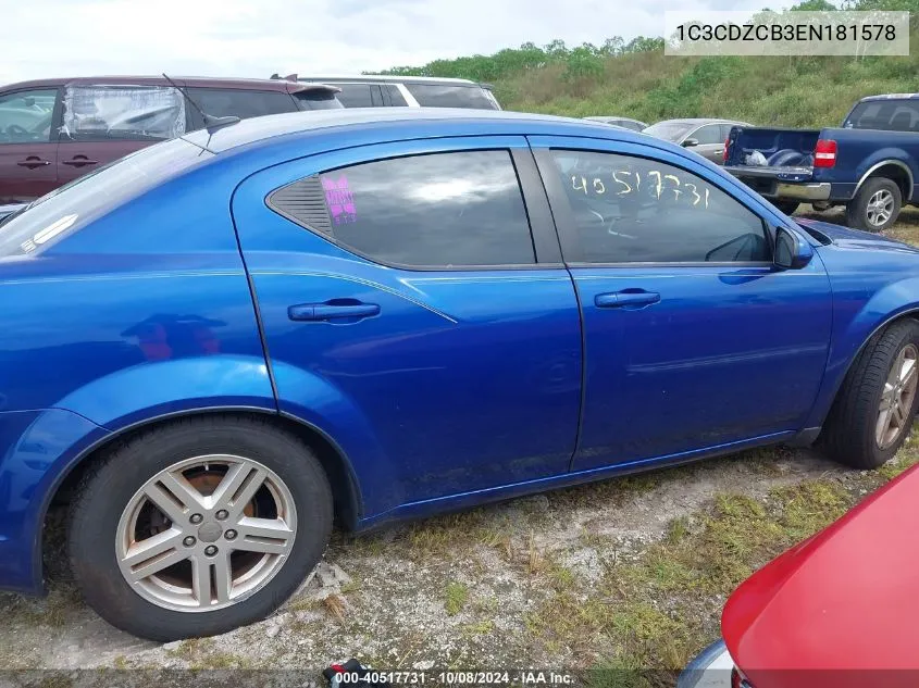 1C3CDZCB3EN181578 2014 Dodge Avenger Sxt