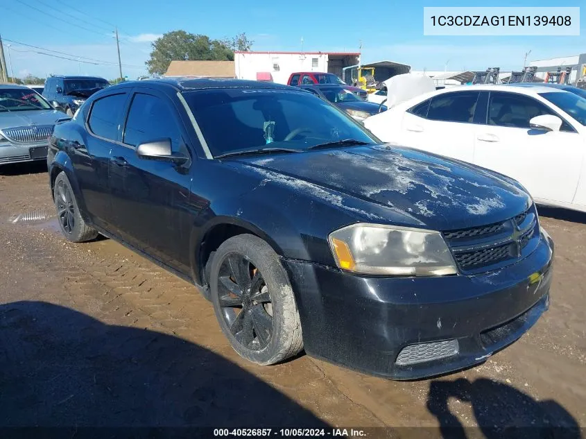 2014 Dodge Avenger Se VIN: 1C3CDZAG1EN139408 Lot: 40526857