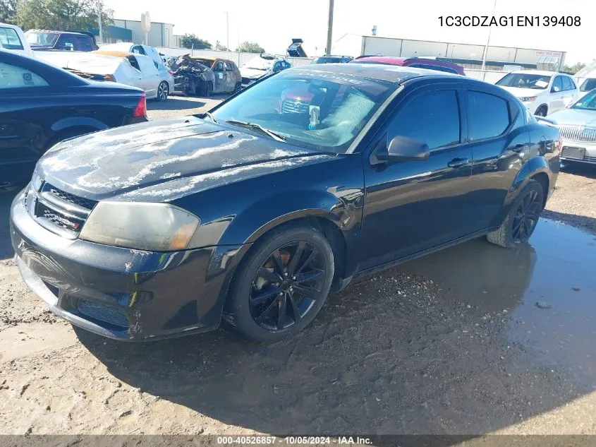 2014 Dodge Avenger Se VIN: 1C3CDZAG1EN139408 Lot: 40526857