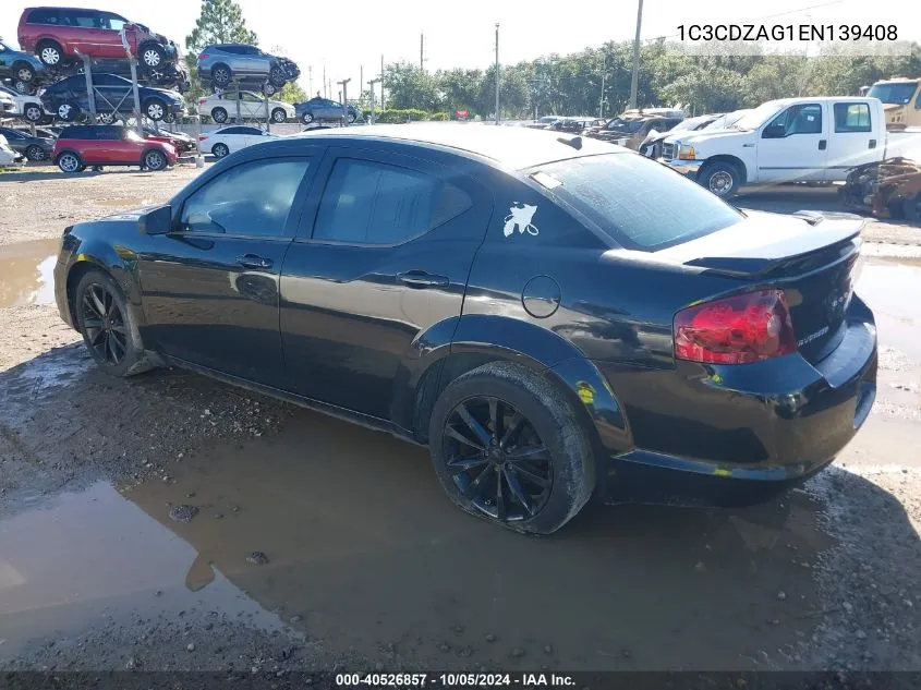 2014 Dodge Avenger Se VIN: 1C3CDZAG1EN139408 Lot: 40526857