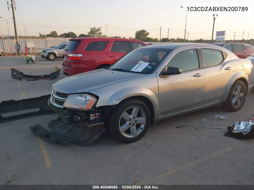 2014 Dodge Avenger Se VIN: 1C3CDZABXEN200789 Lot: 40549065