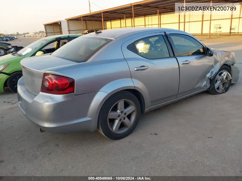 2014 Dodge Avenger Se VIN: 1C3CDZABXEN200789 Lot: 40549065