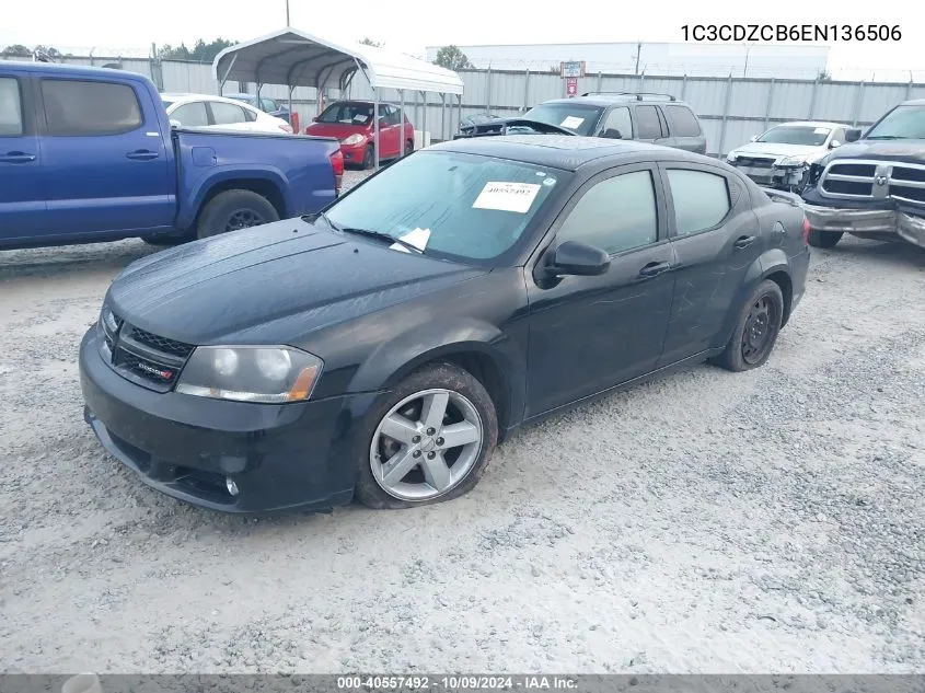 2014 Dodge Avenger Sxt VIN: 1C3CDZCB6EN136506 Lot: 40557492