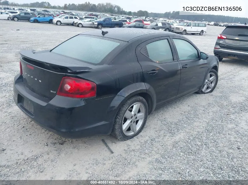 2014 Dodge Avenger Sxt VIN: 1C3CDZCB6EN136506 Lot: 40557492