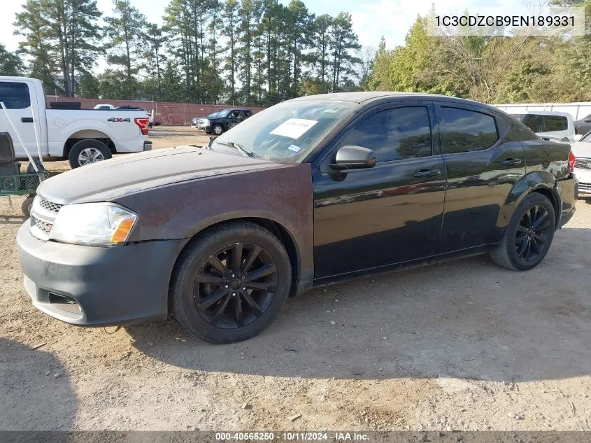 2014 Dodge Avenger Sxt VIN: 1C3CDZCB9EN189331 Lot: 40565250