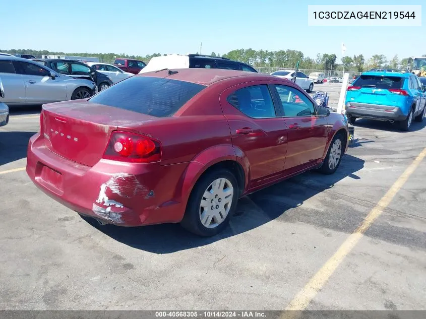 2014 Dodge Avenger Se VIN: 1C3CDZAG4EN219544 Lot: 40568305