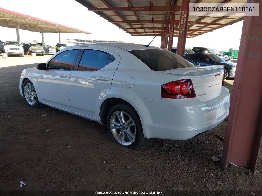 2014 Dodge Avenger Se VIN: 1C3CDZAB5EN110661 Lot: 40598632