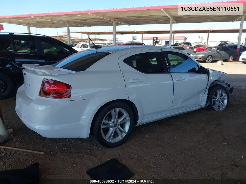 2014 Dodge Avenger Se VIN: 1C3CDZAB5EN110661 Lot: 40598632