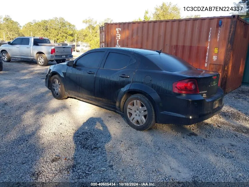 2014 Dodge Avenger Se VIN: 1C3CDZAB7EN224337 Lot: 40605434