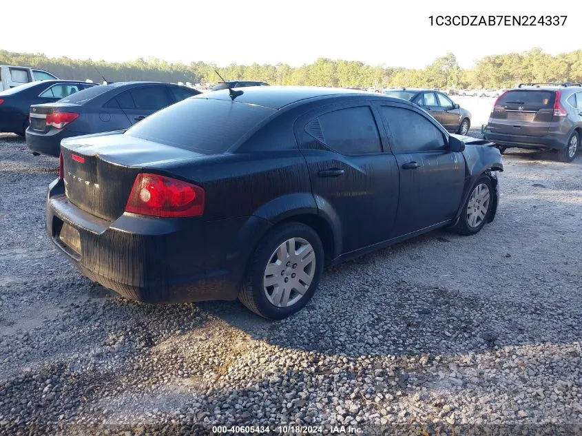 2014 Dodge Avenger Se VIN: 1C3CDZAB7EN224337 Lot: 40605434