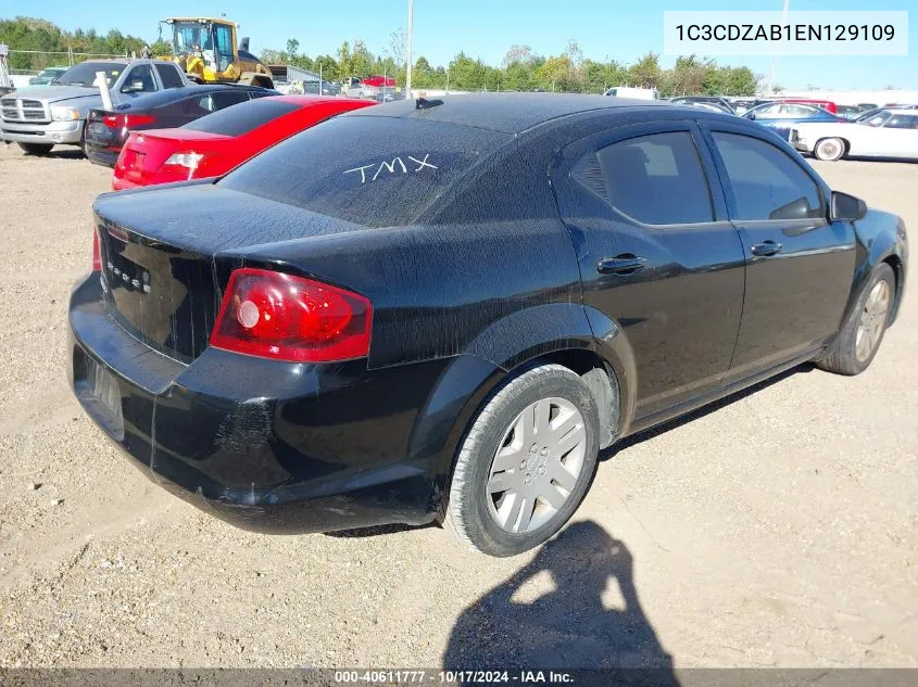 2014 Dodge Avenger Se VIN: 1C3CDZAB1EN129109 Lot: 40611777