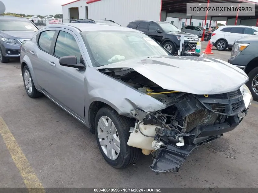 1C3CDZABXEN169933 2014 Dodge Avenger Se