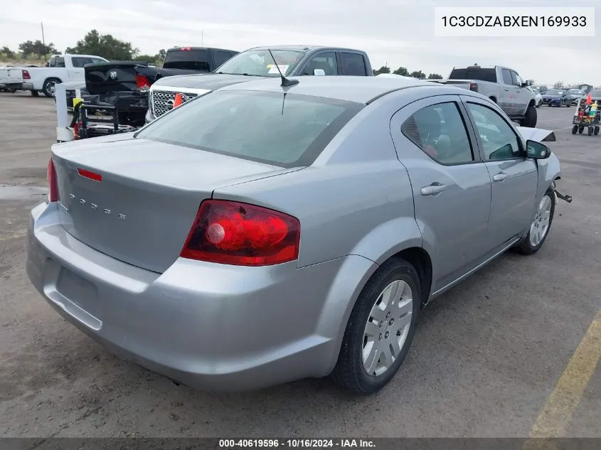 1C3CDZABXEN169933 2014 Dodge Avenger Se