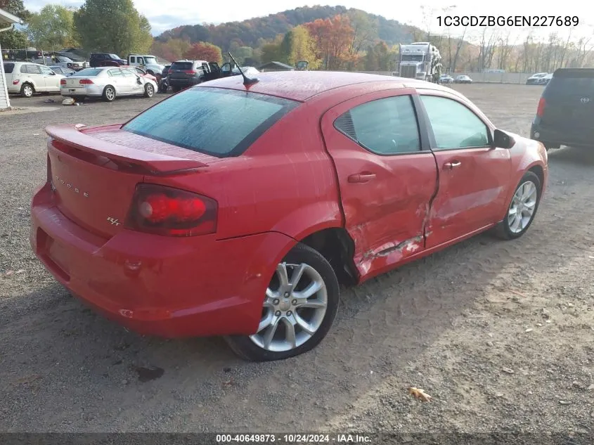 2014 Dodge Avenger R/T VIN: 1C3CDZBG6EN227689 Lot: 40649873