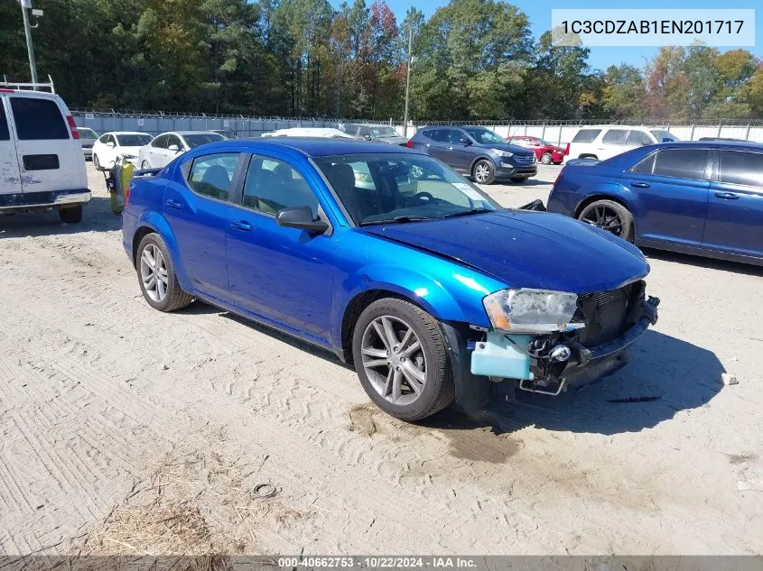 2014 Dodge Avenger Se VIN: 1C3CDZAB1EN201717 Lot: 40662753