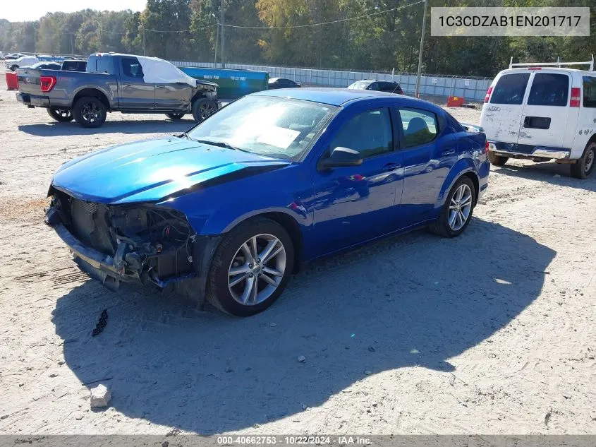 2014 Dodge Avenger Se VIN: 1C3CDZAB1EN201717 Lot: 40662753