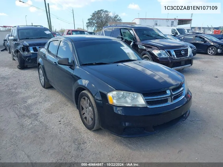 2014 Dodge Avenger Se VIN: 1C3CDZAB1EN107109 Lot: 40664887