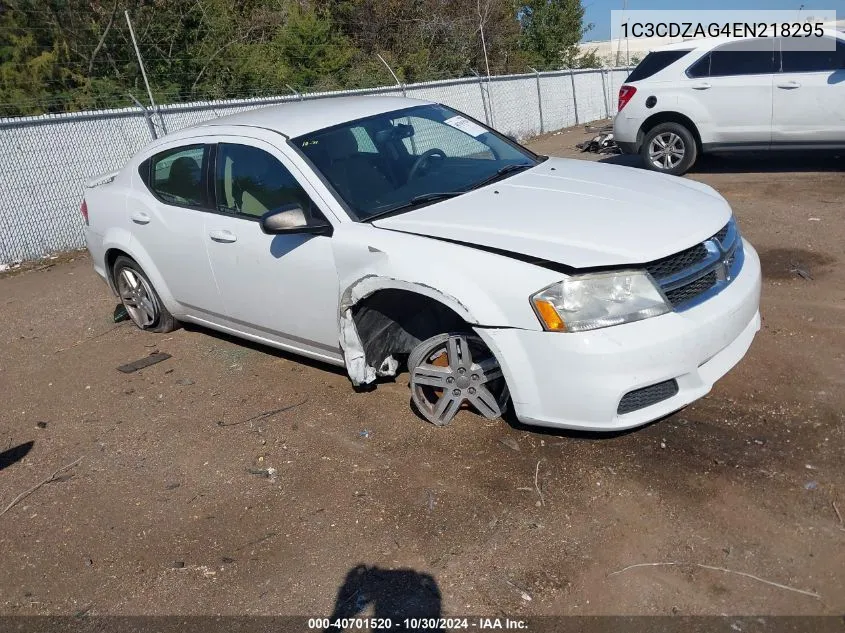 2014 Dodge Avenger Se VIN: 1C3CDZAG4EN218295 Lot: 40701520