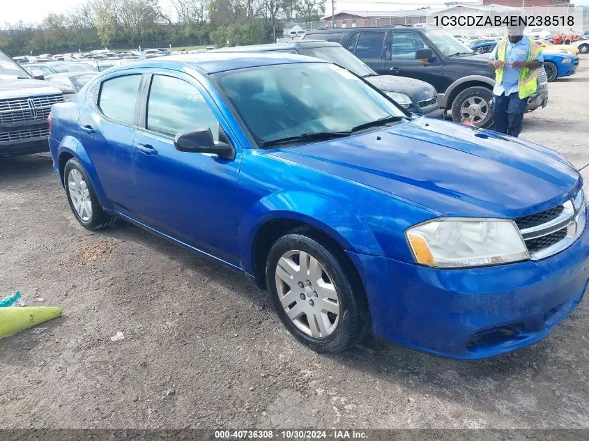 2014 Dodge Avenger Se VIN: 1C3CDZAB4EN238518 Lot: 40736308