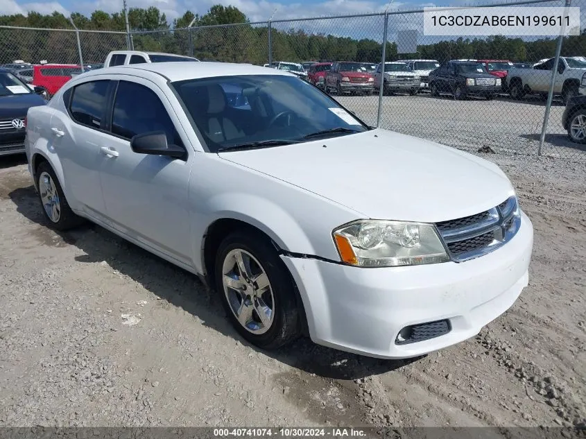 2014 Dodge Avenger Se VIN: 1C3CDZAB6EN199611 Lot: 40741074