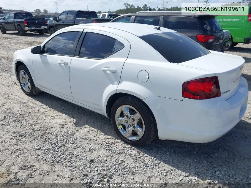 2014 Dodge Avenger Se VIN: 1C3CDZAB6EN199611 Lot: 40741074