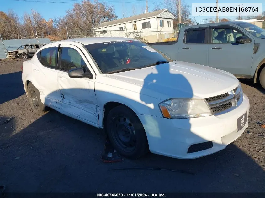 2014 Dodge Avenger Se VIN: 1C3CDZAB8EN168764 Lot: 40746070