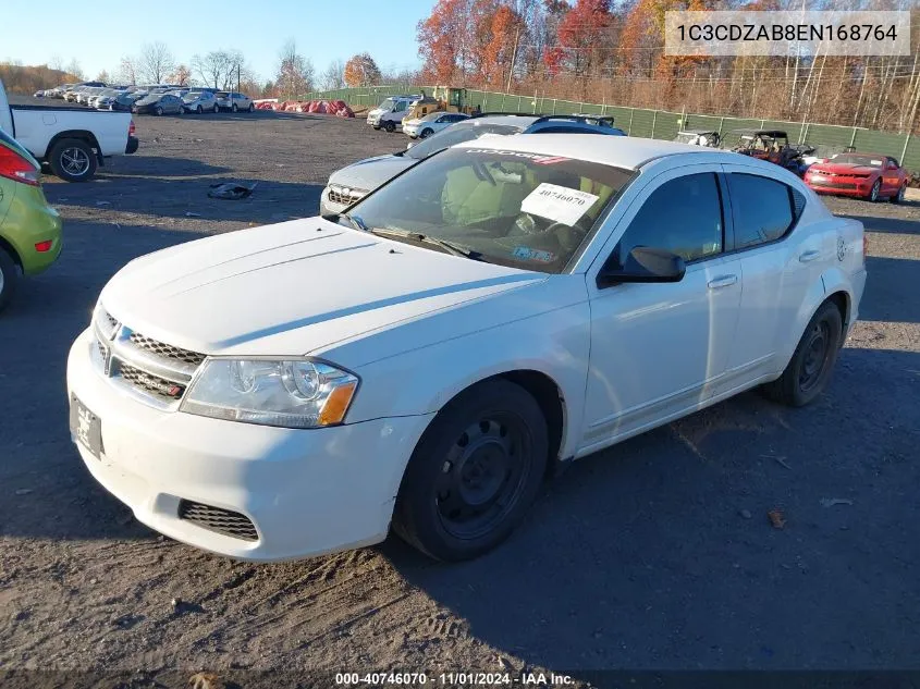 2014 Dodge Avenger Se VIN: 1C3CDZAB8EN168764 Lot: 40746070