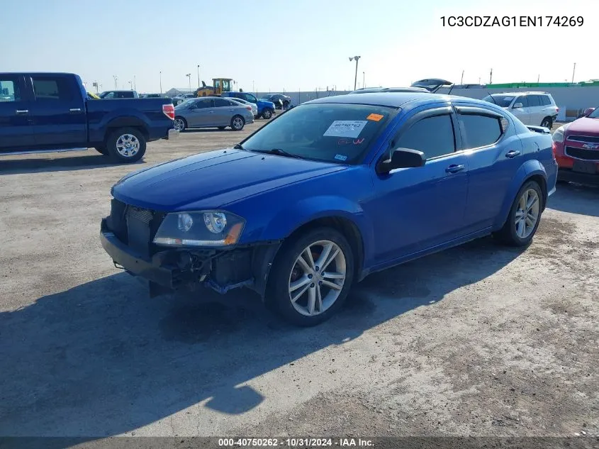 2014 Dodge Avenger Se VIN: 1C3CDZAG1EN174269 Lot: 40750262