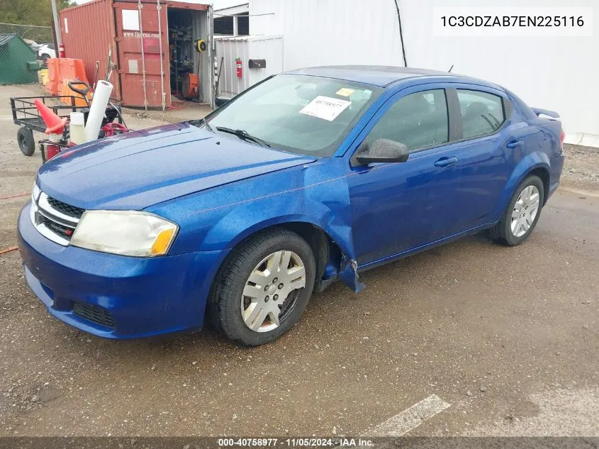 2014 Dodge Avenger Se VIN: 1C3CDZAB7EN225116 Lot: 40758977