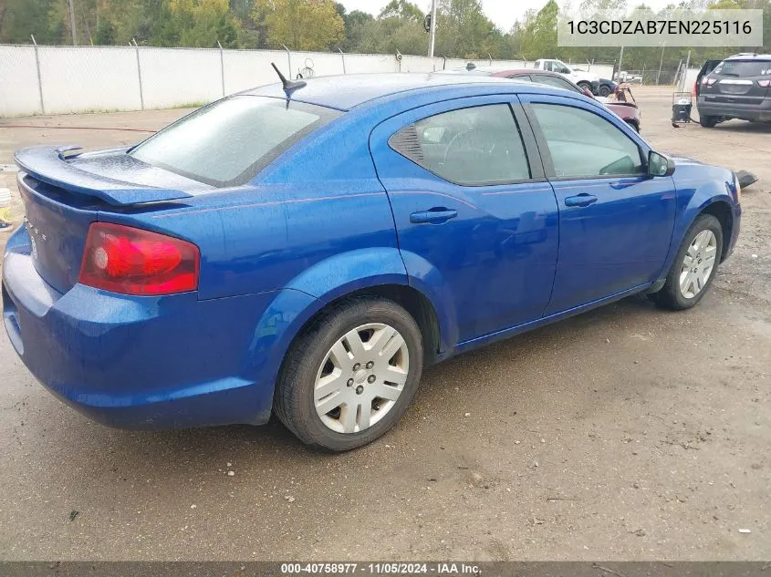 2014 Dodge Avenger Se VIN: 1C3CDZAB7EN225116 Lot: 40758977