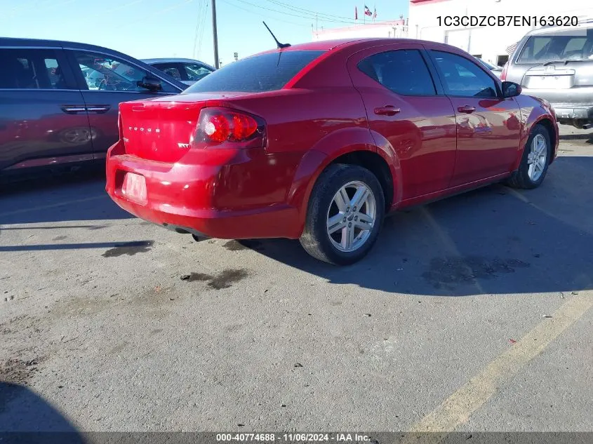 2014 Dodge Avenger Sxt VIN: 1C3CDZCB7EN163620 Lot: 40774688