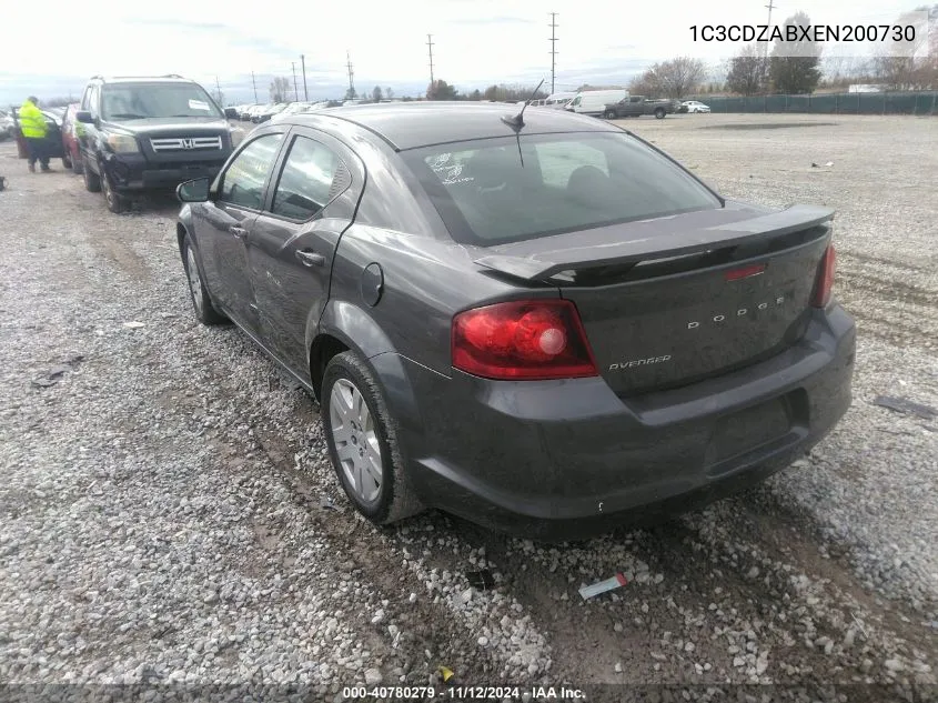 2014 Dodge Avenger Se VIN: 1C3CDZABXEN200730 Lot: 40780279