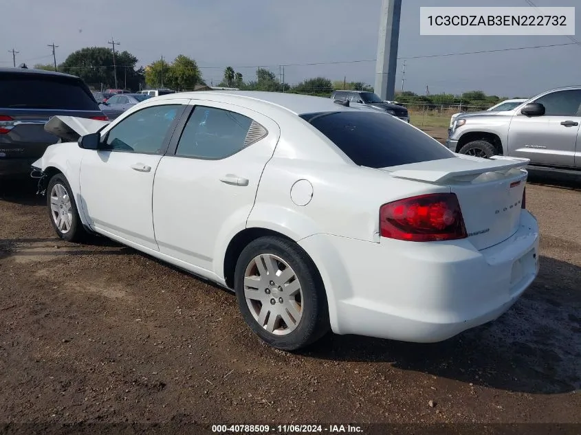 2014 Dodge Avenger Se VIN: 1C3CDZAB3EN222732 Lot: 40788509