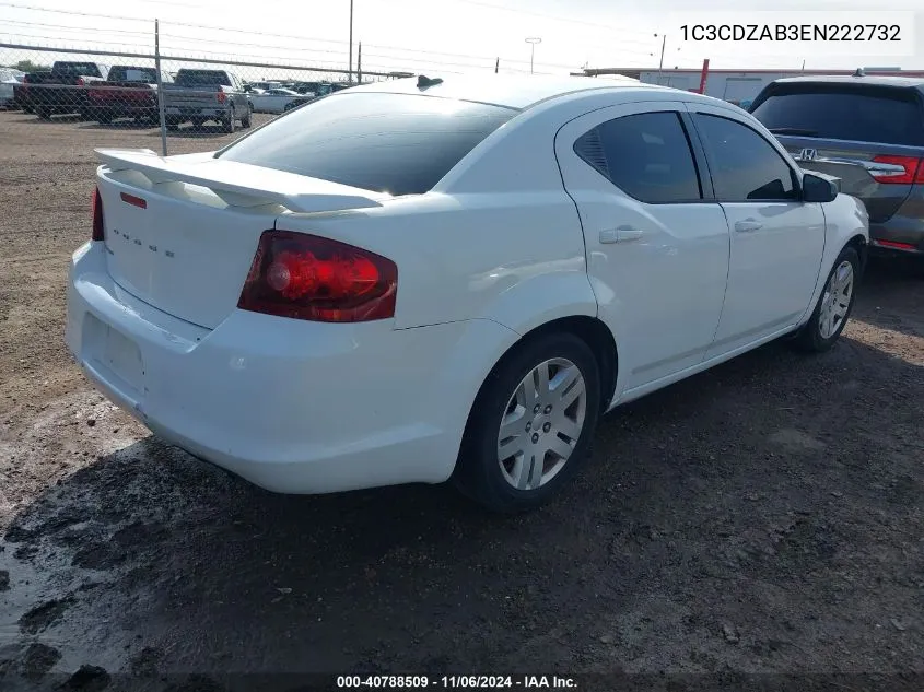 2014 Dodge Avenger Se VIN: 1C3CDZAB3EN222732 Lot: 40788509