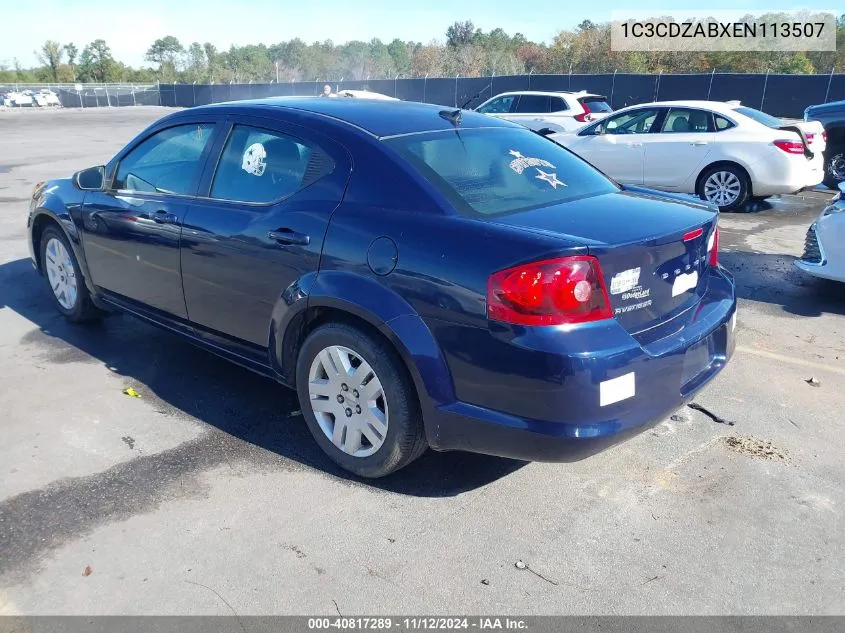 1C3CDZABXEN113507 2014 Dodge Avenger Se