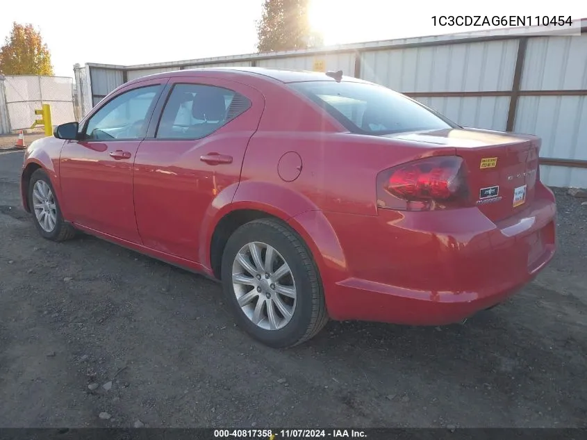 2014 Dodge Avenger Se VIN: 1C3CDZAG6EN110454 Lot: 40817358