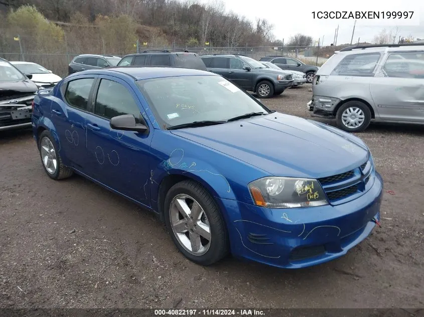 2014 Dodge Avenger Se VIN: 1C3CDZABXEN199997 Lot: 40822197