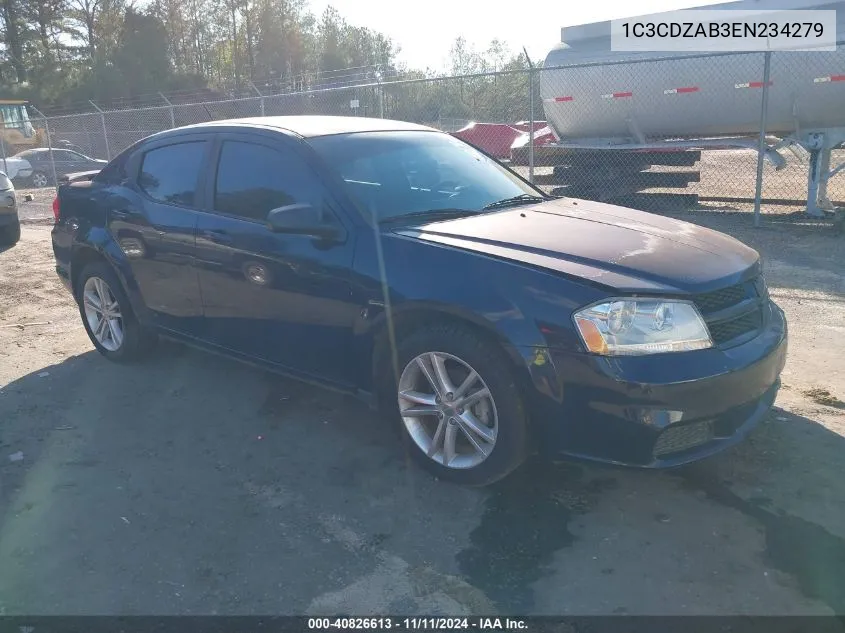 2014 Dodge Avenger Se VIN: 1C3CDZAB3EN234279 Lot: 40826613