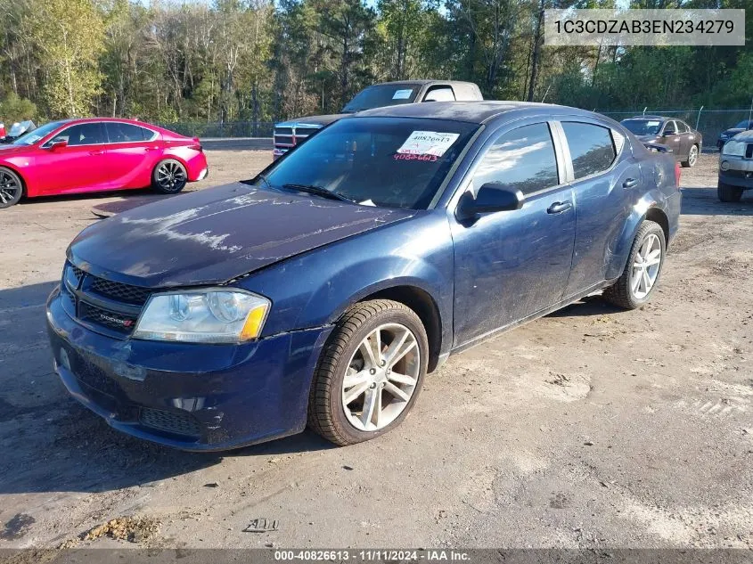 2014 Dodge Avenger Se VIN: 1C3CDZAB3EN234279 Lot: 40826613