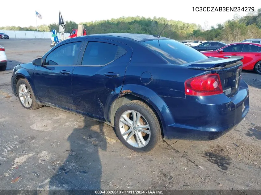 2014 Dodge Avenger Se VIN: 1C3CDZAB3EN234279 Lot: 40826613