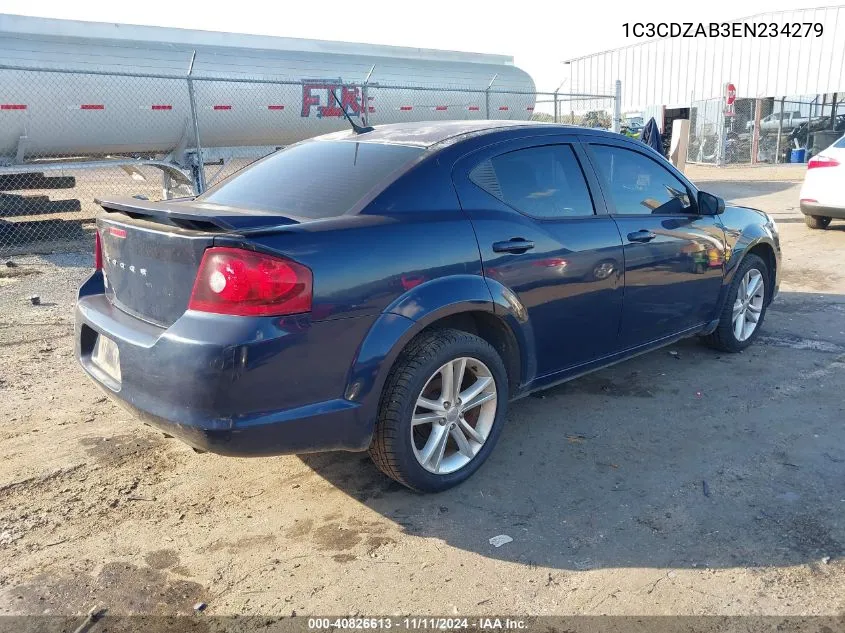 2014 Dodge Avenger Se VIN: 1C3CDZAB3EN234279 Lot: 40826613