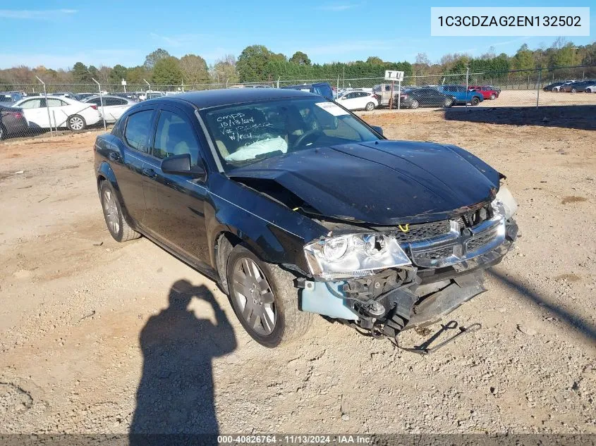 2014 Dodge Avenger Se VIN: 1C3CDZAG2EN132502 Lot: 40826764