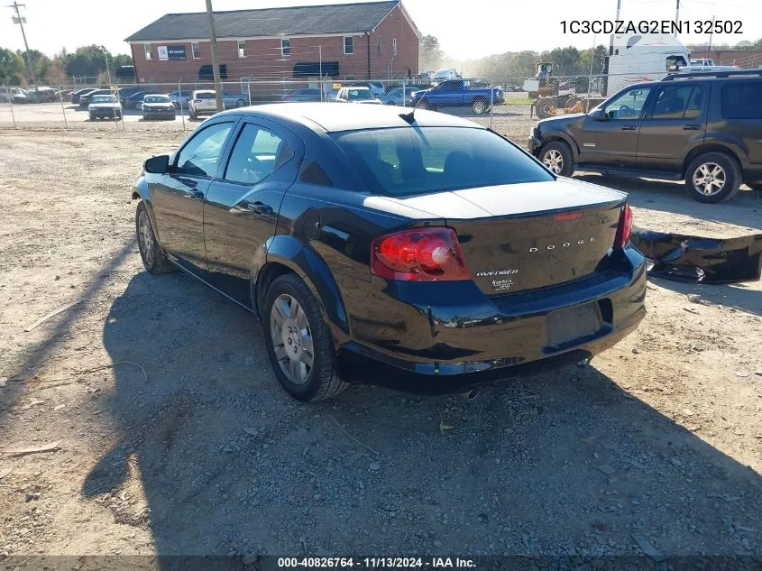 2014 Dodge Avenger Se VIN: 1C3CDZAG2EN132502 Lot: 40826764