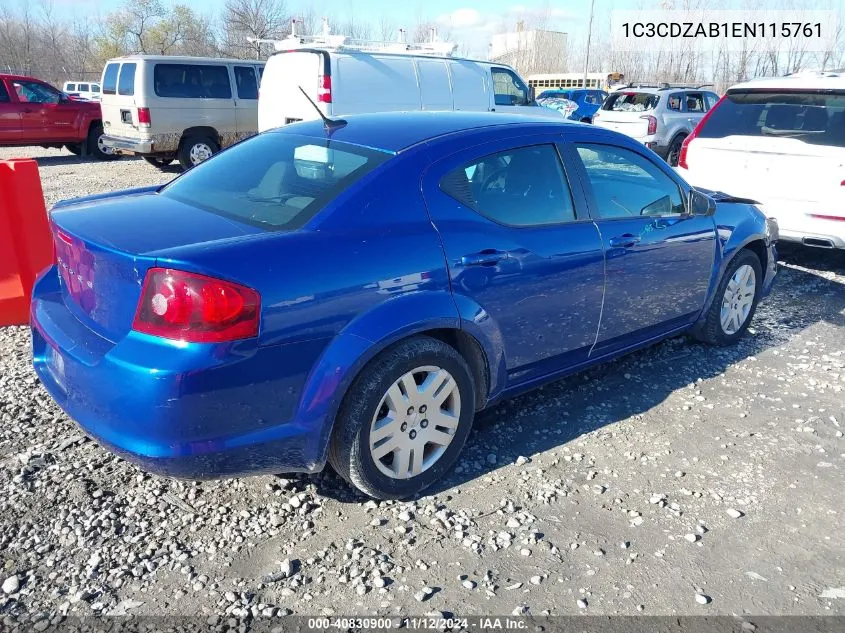 1C3CDZAB1EN115761 2014 Dodge Avenger Se