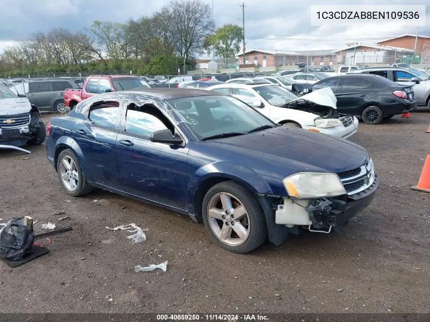 2014 Dodge Avenger Se VIN: 1C3CDZAB8EN109536 Lot: 40859250