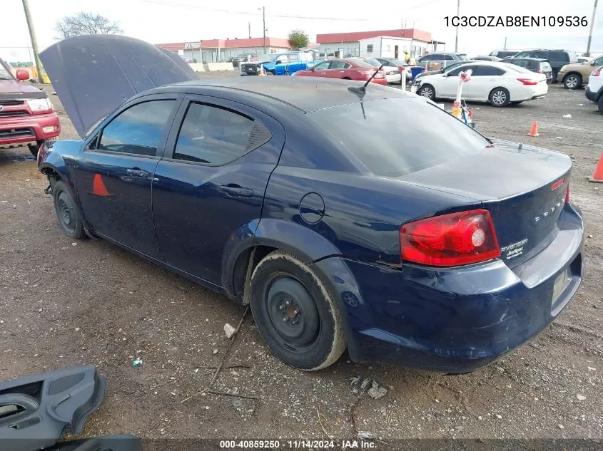 2014 Dodge Avenger Se VIN: 1C3CDZAB8EN109536 Lot: 40859250