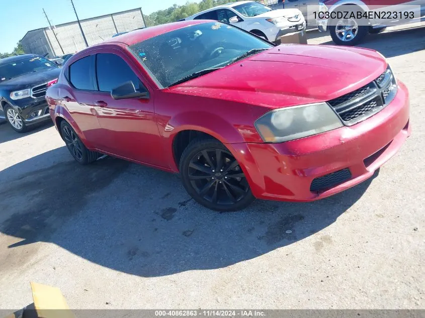 2014 Dodge Avenger Se VIN: 1C3CDZAB4EN223193 Lot: 40862863