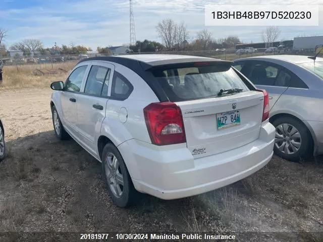 2007 Dodge Caliber Sxt VIN: 1B3HB48B97D520230 Lot: 20181977